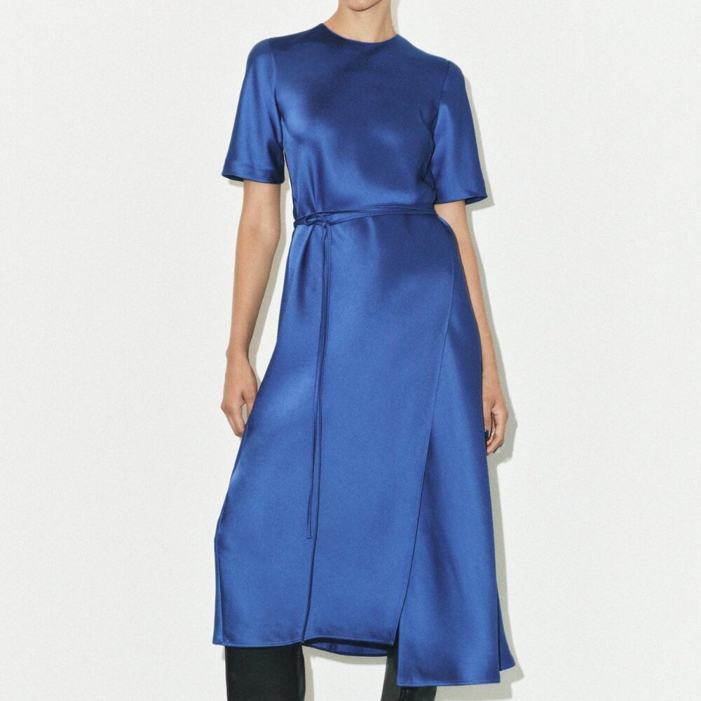 SATIN EFFECT MIDI DRESS ZW COLLECTION